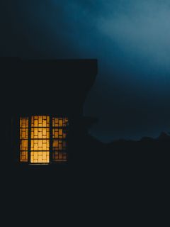 240x320 Wallpaper house, window, haze, dusk, dark, evening, light