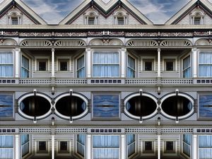 Preview wallpaper house, windows, architecture, reflection