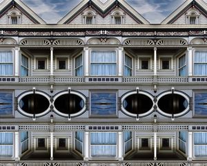 Preview wallpaper house, windows, architecture, reflection