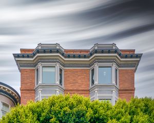 Preview wallpaper house, windows, building, roof, architecture, bushes