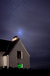 Preview wallpaper house, windows, night, starry sky, stars