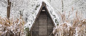 Preview wallpaper house, winter, river, snow, snowy
