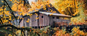 Preview wallpaper house, wooden, nature, autumn