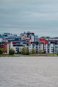 Preview wallpaper houses, buildings, architecture, pond, sky