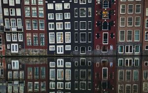 Preview wallpaper houses, buildings, architecture, water, reflection