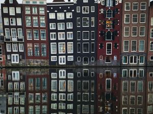 Preview wallpaper houses, buildings, architecture, water, reflection