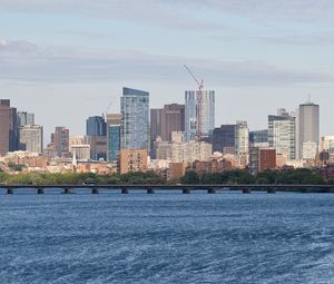 Preview wallpaper houses, buildings, bridge, trees, sea, city