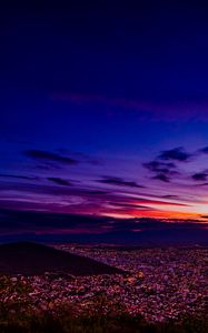Preview wallpaper houses, buildings, city, hill, evening