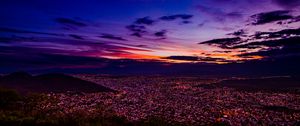 Preview wallpaper houses, buildings, city, hill, evening