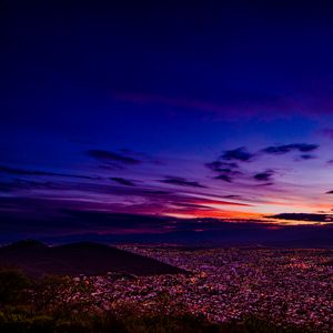 Preview wallpaper houses, buildings, city, hill, evening