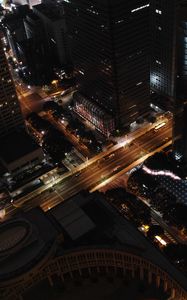 Preview wallpaper houses, buildings, lights, road, streets, city