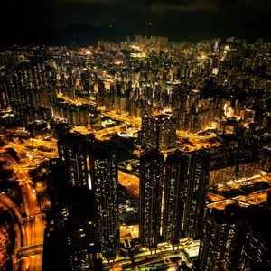 Preview wallpaper houses, buildings, lights, night, city