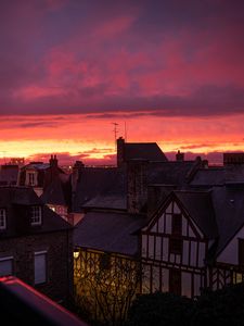 Preview wallpaper houses, buildings, twilight, dark, sky