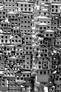 Preview wallpaper houses, buildings, windows, bw