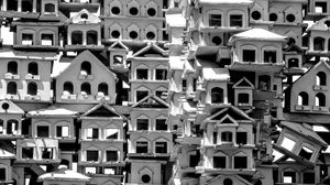 Preview wallpaper houses, buildings, windows, bw