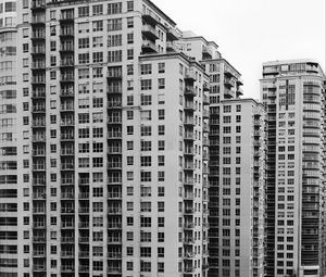 Preview wallpaper houses, buildings, windows, bw, architecture