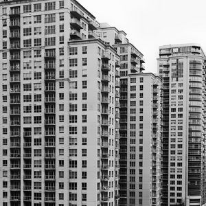 Preview wallpaper houses, buildings, windows, bw, architecture