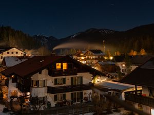 Preview wallpaper houses, lights, mountains, night, dark