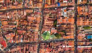 Preview wallpaper houses, roofs, aerial view, city