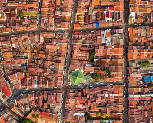 Preview wallpaper houses, roofs, aerial view, city