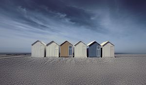 Preview wallpaper houses, roofs, gravel, sky