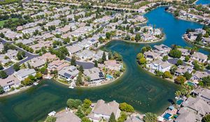 Preview wallpaper houses, roofs, island, canal