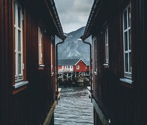 Preview wallpaper houses, water, buildings, wooden