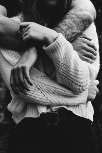 Preview wallpaper hugs, love, couple, hands, bw