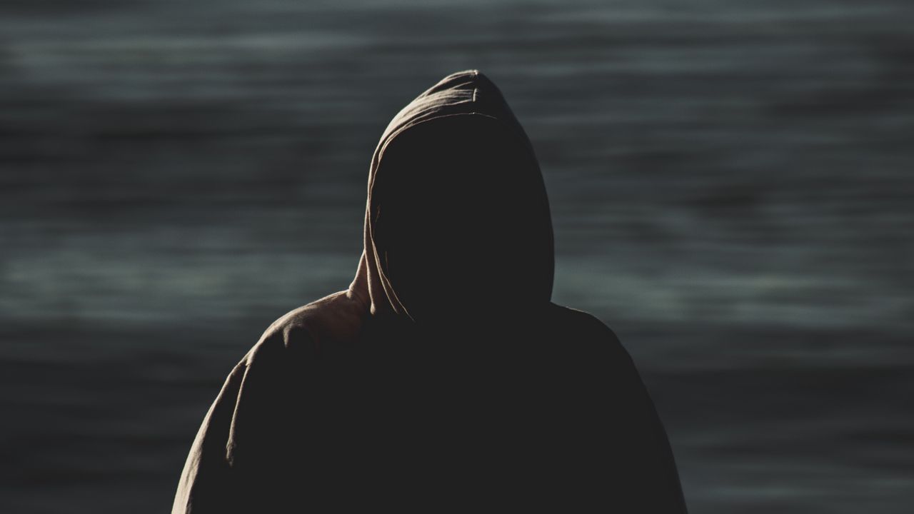 Wallpaper human, hood, anonymous, blur, darkness