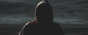 Preview wallpaper human, hood, anonymous, blur, darkness