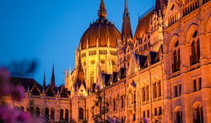 Preview wallpaper hungarian parliament, building, architecture, sky, hungary