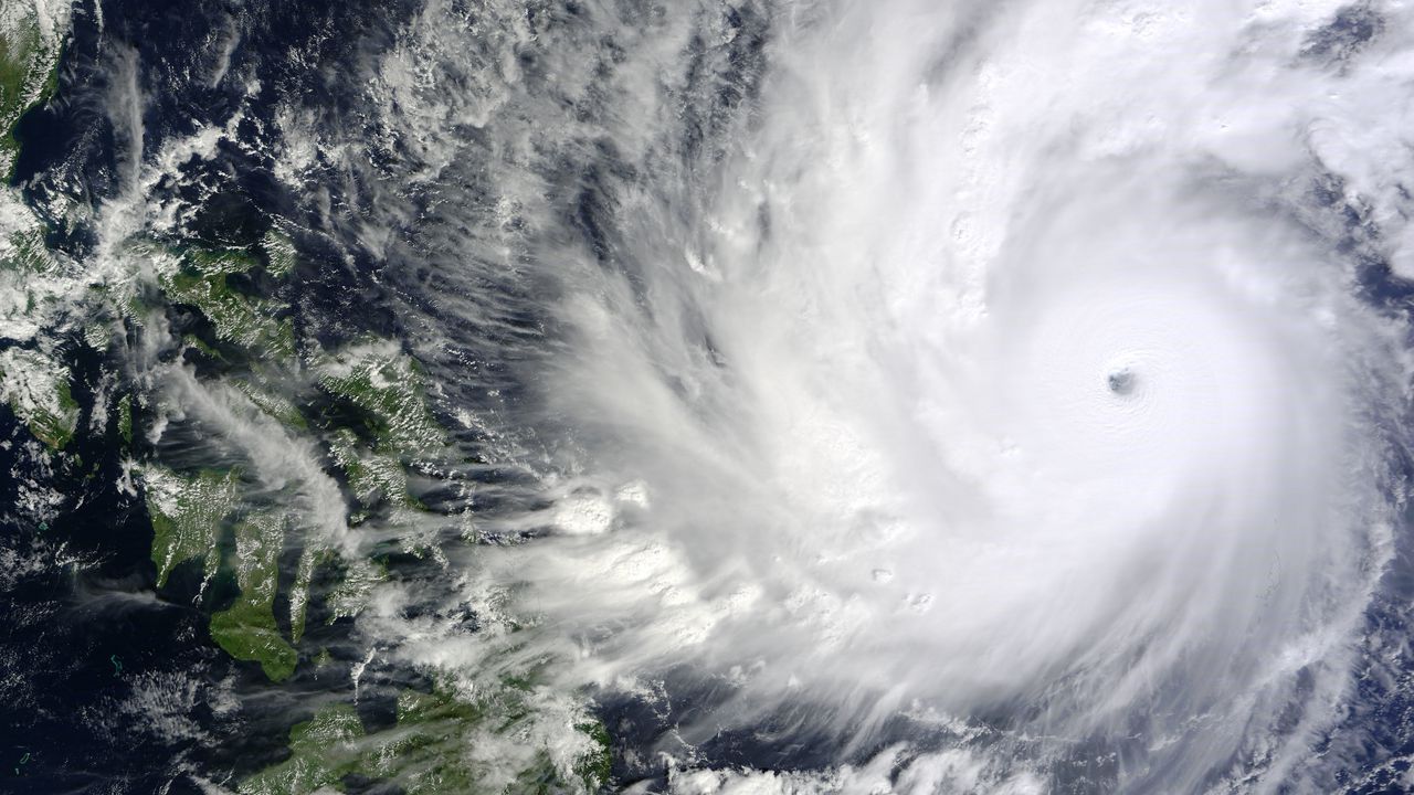 Wallpaper hurricane, clouds, earth, aerial view