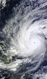 Preview wallpaper hurricane, clouds, earth, aerial view