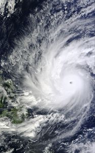 Preview wallpaper hurricane, clouds, earth, aerial view