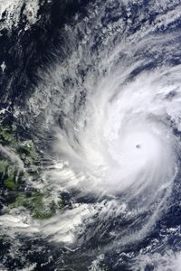 Preview wallpaper hurricane, clouds, earth, aerial view