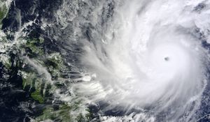 Preview wallpaper hurricane, clouds, earth, aerial view