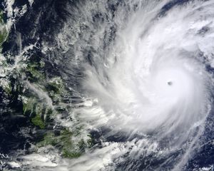 Preview wallpaper hurricane, clouds, earth, aerial view