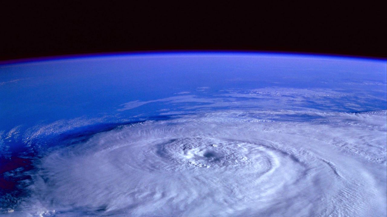 Wallpaper hurricane, space, view from space, planet, earth