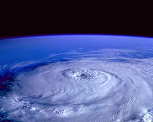 Preview wallpaper hurricane, space, view from space, planet, earth