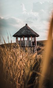 Preview wallpaper hut, building, wooden, grass