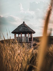 Preview wallpaper hut, building, wooden, grass