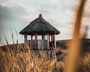 Preview wallpaper hut, building, wooden, grass