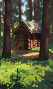 Preview wallpaper hut, trees, forest
