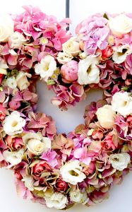 Preview wallpaper hydrangea, lisianthus russell, flowers, heart