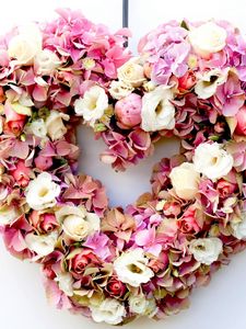 Preview wallpaper hydrangea, lisianthus russell, flowers, heart