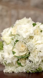 Preview wallpaper hydrangea, lisianthus russell, ornamental cabbage, bouquet, white