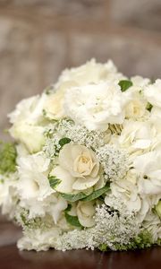 Preview wallpaper hydrangea, lisianthus russell, ornamental cabbage, bouquet, white