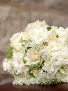 Preview wallpaper hydrangea, lisianthus russell, ornamental cabbage, bouquet, white