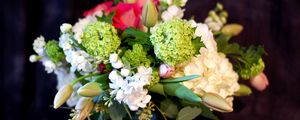 Preview wallpaper hydrangea, tulips, buds, flowers, composition, design