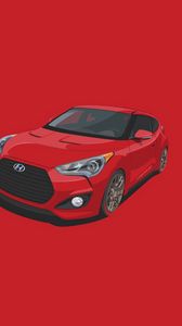 Preview wallpaper hyundai, veloster, red, minimalism